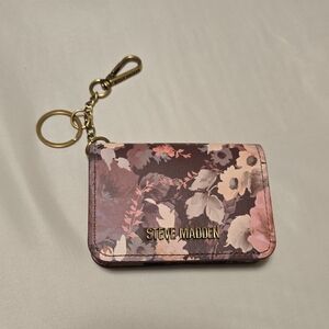 Steve Madden Floral Keychain Wallet/ Cardholder - Pink and Gold